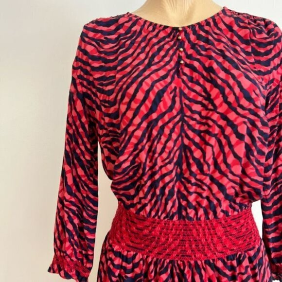 Vintage Y2K Juicy Couture Women’s Small 100% Silk Red Midi Fit Flare Dress Retro - Picture 4 of 13